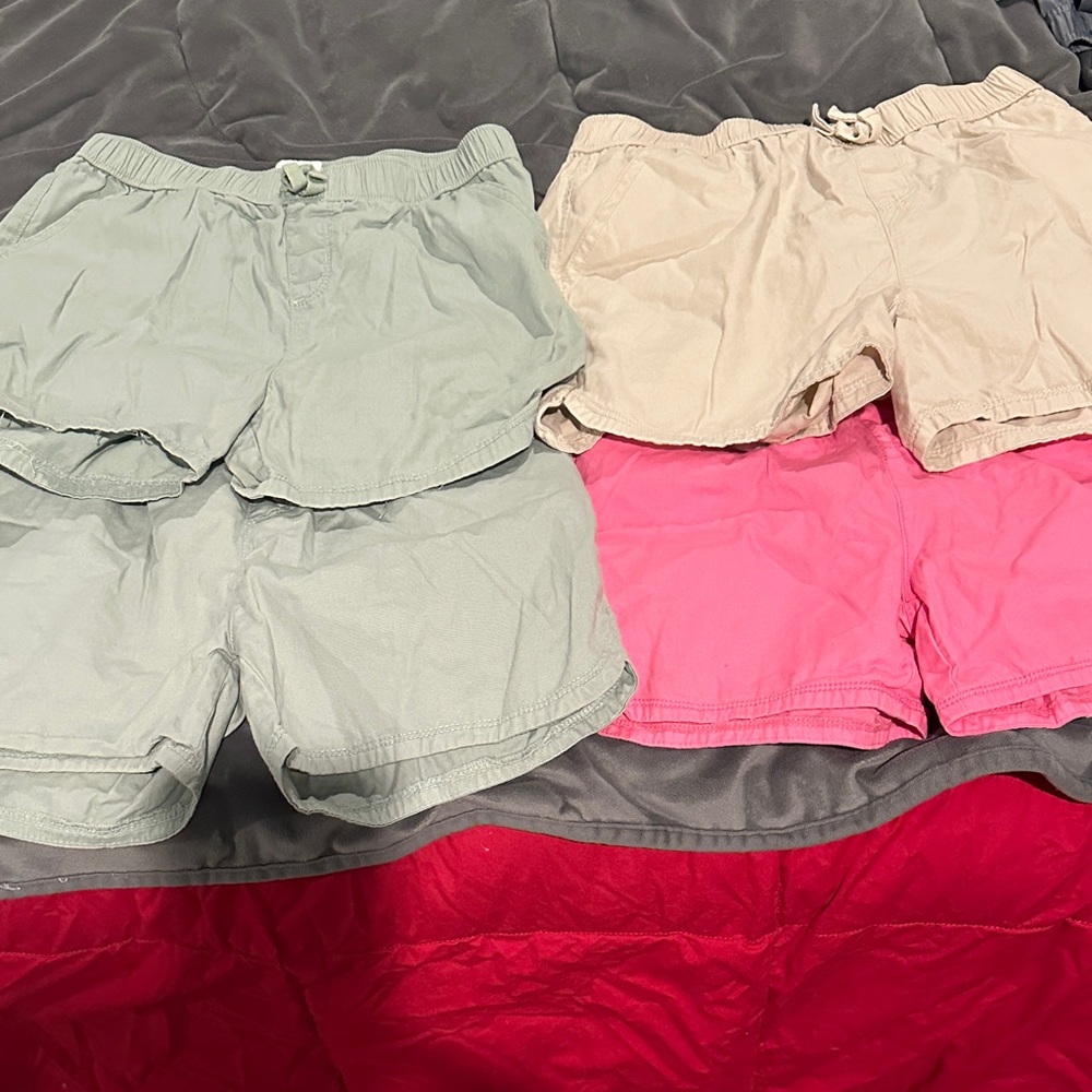 The Children's Place Kids Shorts - Green, Pink, Tan Size 12